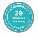 Wedding Wire 5 Star Rated - 29 Reviews Badge