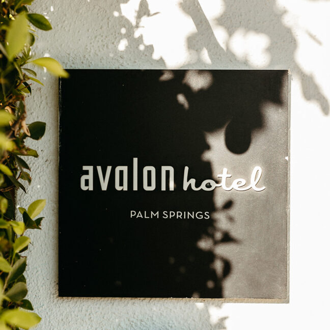 Avalon Hotel Palm Springs outdoor signage